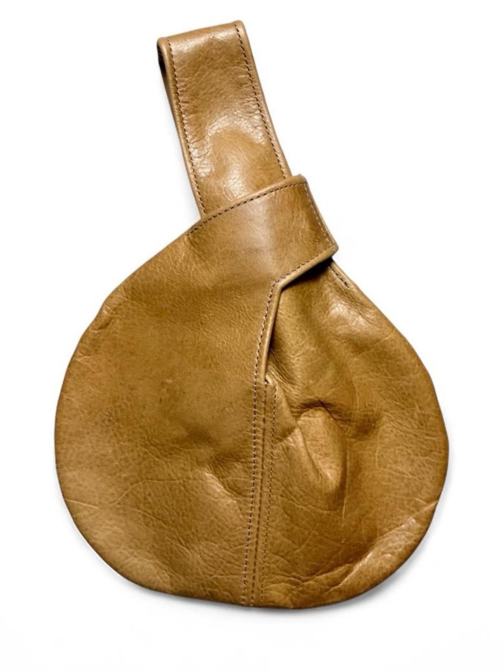 Vintage Camel Tan Leather Japanese Knot Bag